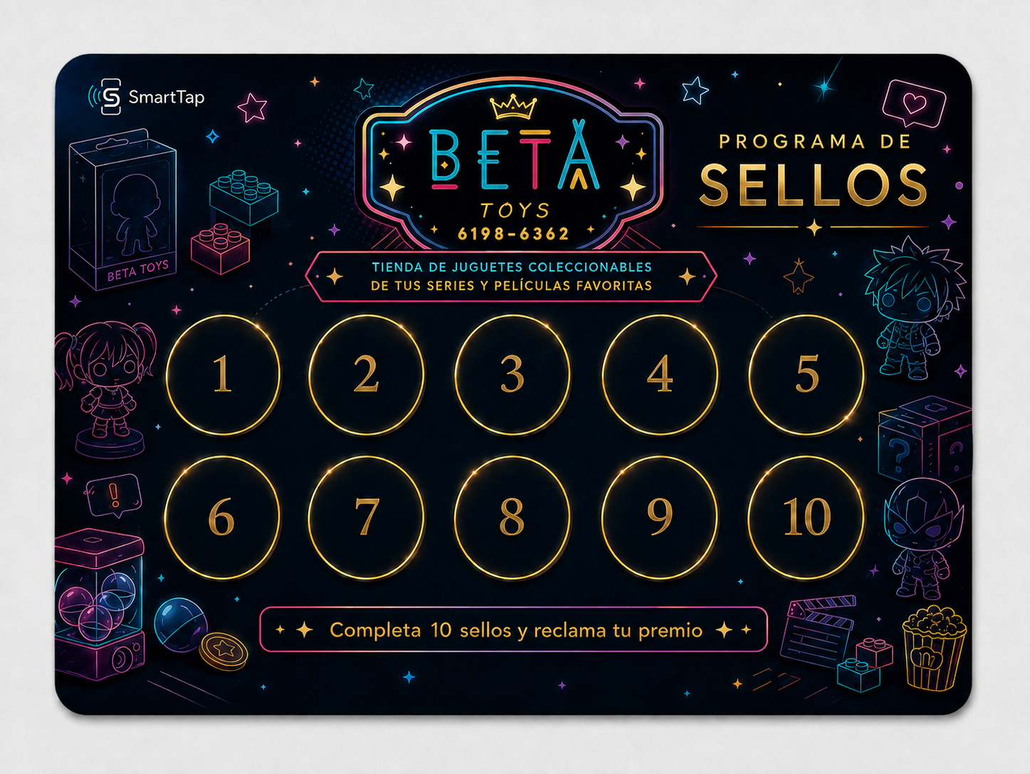 Vista previa real de la tarjeta de sellos de Tarjeta de Sellos